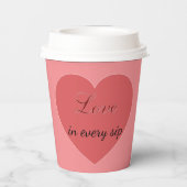 Paper cup for Valentine's Day Papieren Bekers (Achterkant)