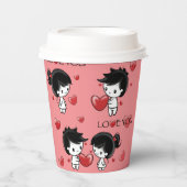 Paper cup for Valentine's Day Papieren Bekers (Voorkant)