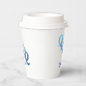 Paper Cup - Gearceerde Initialen, Naam in Blues Papieren Bekers (Rechts)