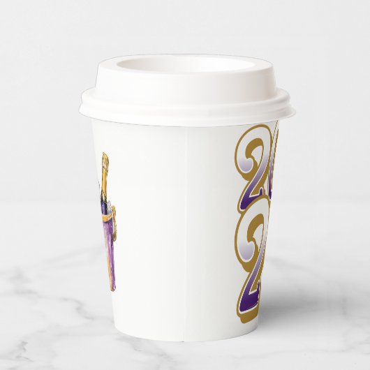 Paper cup-Happy New Year 2026 Tableware Set Papieren Bekers (Rechts)