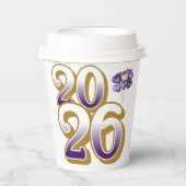 Paper cup-Happy New Year 2026 Tableware Set Papieren Bekers (Voorkant)
