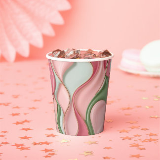 Paper cup in stylish abstract graphic papieren bekers
