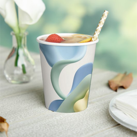 Paper cup in stylish abstract graphic papieren bekers (Insitu)
