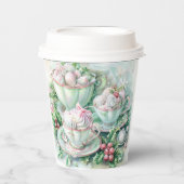 Paper cup-Pink Victorian Christmas Papieren Bekers (Voorkant)