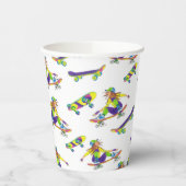 Paper Cup Skateboard Girl Papieren Bekers (Links)