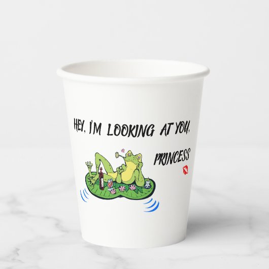 Paper Cup Valentijnsdag Funny Love Kiss Frog Papieren Bekers (Voorkant)