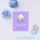 PAPER Cupcake Kind Birthday Party Invitation Flyer (Enkel)