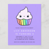 PAPER Cupcake Kind Birthday Party Invitation Flyer (Voorkant)