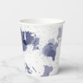 Paper Cups (236 ml) - Blue Pattern Papieren Bekers (Achterkant)