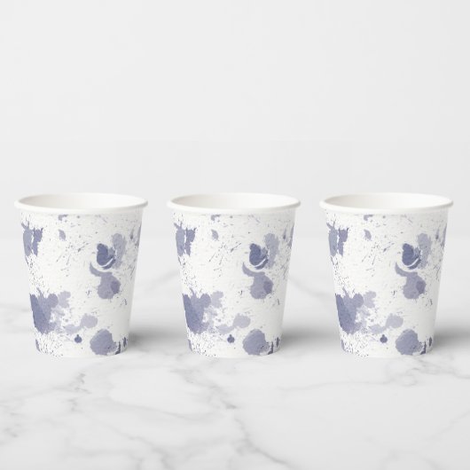 Paper Cups (236 ml) - Blue Pattern Papieren Bekers (Multi)