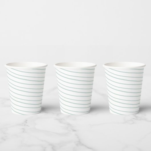 Paper Cups (236 ml) - Blue Stripes Papieren Bekers (Multi)