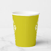 Paper Cups Floral Cross Yellow Papieren Bekers (Rechts)