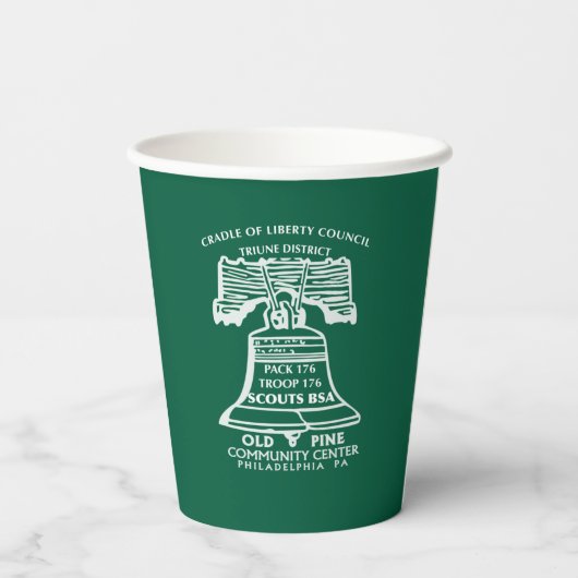 Paper Cups - Forest Green Papieren Bekers (Achterkant)