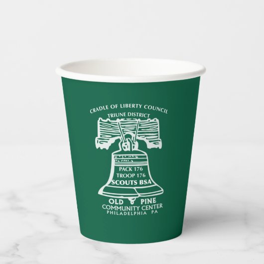 Paper Cups - Forest Green Papieren Bekers (Voorkant)