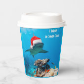 Paper cups, Shark Christmas Papieren Bekers (Voorkant)