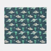 Paper Cut Out Aliens and UFOs Blanket Fleece Deken (Voorkant (Horizontaal))