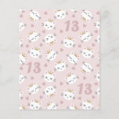 PAPER Cute Cats Pink Budget Birthday Party nodigt  Flyer (Achterkant)