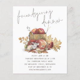 PAPER | Cute Muis Friendsgiving Eetfestijn Uitnodi Flyer