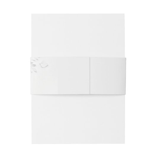 Paper Cute White 3D Roses Wedding Uitnodigingen Wikkel (Achterkant Voorbeeld)