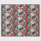 Paper Cutout Santa Origami Christmas Holiday Scene Cadeaupapier (Vlak)