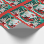 Paper Cutout Santa Origami Christmas Holiday Scene Cadeaupapier (Hoek)