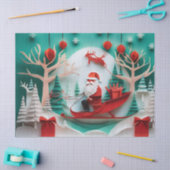 Paper Cutout Santa Origami Christmas Holiday Scene Tissuepapier (Craft)