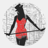 Paper Dance SF Ronde Sticker (Voorkant)