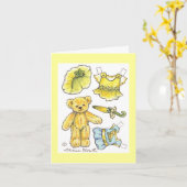 Paper Doll Birthday Card Kaart (Gele Bloem)