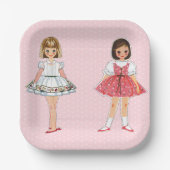 Paper Doll Party Paper Borden Papieren Bordje (Voorkant)