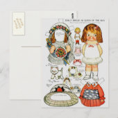 Paper Dolly Queen of the May Paper Doll Postcard Briefkaart (Voorkant / Achterkant)