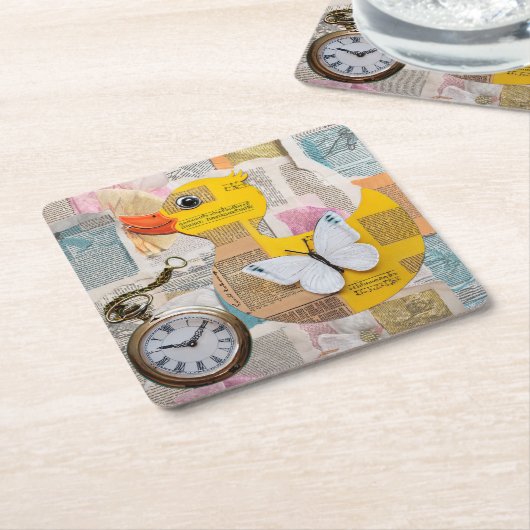 Paper Duck Coaster Kartonnen Onderzetters (Schuin)