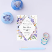 PAPER Dusty Paarse Floral Wedding Flyer (Enkel)