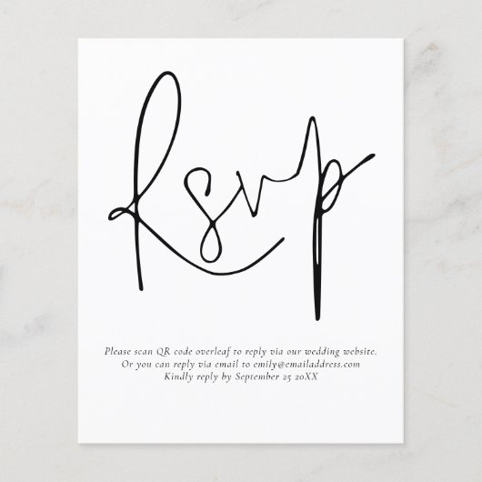 PAPER Eenvoudig QR-code-script bruiloft RSVP Flyer (Voorkant)