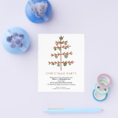 PAPER | Eenvoudige Kerstboom Kerstfeest Uitnodigin Flyer (Enkel)