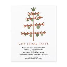 PAPER | Eenvoudige Kerstboom Kerstfeest Uitnodigin