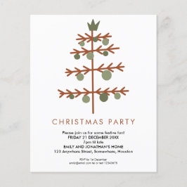 PAPER | Eenvoudige Kerstboom Kerstfeest Uitnodigin Flyer