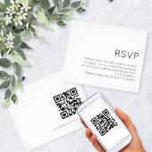 PAPER Eenvoudige QR Code Black White Wedding RSVP Flyer