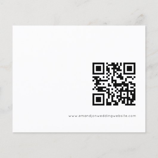 PAPER Eenvoudige QR Code Black White Wedding RSVP Flyer (Achterkant)