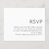 PAPER Eenvoudige QR Code Black White Wedding RSVP Flyer (Voorkant)