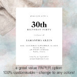 PAPER Eenvoudige tekst Om het even welke kleur 30e Flyer<br><div class="desc">PAPER Eenvoudige tekst om het even welke kleur 30th Birthday Uitnodiging. Een volledig aanpasbare,  voordelige PAPER,  geen kaart,  kleiner alternatief van 4, 5 x 5, 6 inch ZONDER enveloppen (A6 is de dichtstbijzijnde maat).</div>