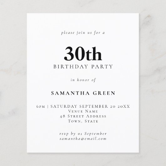 PAPER Eenvoudige tekst Om het even welke kleur 30e Flyer (Voorkant)