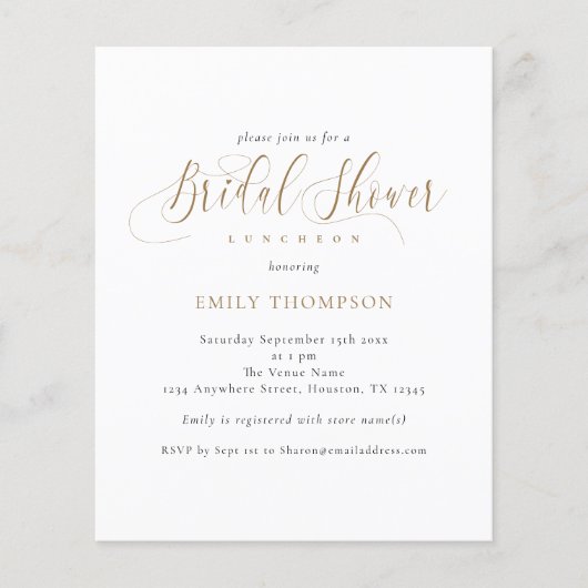 PAPER Elegant Calligraphy Vrijgezellenfeest Invite Flyer (Voorkant)