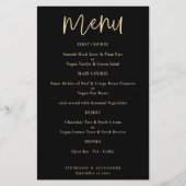 PAPER Elegant Gold Script Black Weduwmenu Flyer (Voorkant)