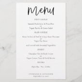 PAPER Elegant Script Any Color Weduwmenu Flyer (Voorkant)
