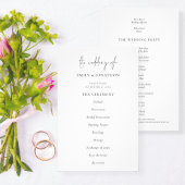 PAPER | Elegante Tekst  Zwart Wit Huwelijksprogram Flyer