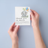 PAPER Elephant Boy Baby shower Blue Dank u Flyer (Hand)