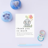PAPER Elephant Girl Baby shower Roze Hartelijk dan Flyer (Enkel)