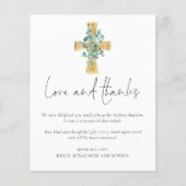 PAPER Eucalyptus Cross Script Baptisme Hartelijk d Flyer (Voorkant)