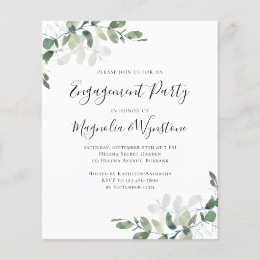 PAPER Eucalyptus Engagement Party Flyer (Voorkant)