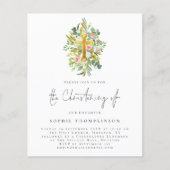 PAPER Eucalyptus Florals Cross Christening Invite Flyer (Voorkant)